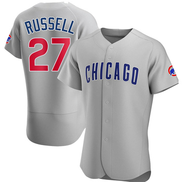 Authentic Addison Russell Men's Chicago Cubs Gray Road Jersey