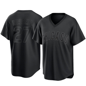 Replica Addison Russell Men's Chicago Cubs Black Pitch Fashion Jersey