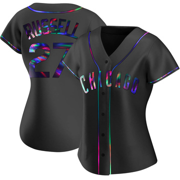 Replica Addison Russell Women's Chicago Cubs Black Holographic Alternate Jersey