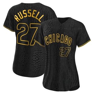 Replica Addison Russell Women's Chicago Cubs Black Snake Skin City Jersey