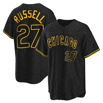 Replica Addison Russell Youth Chicago Cubs Black Snake Skin City Jersey