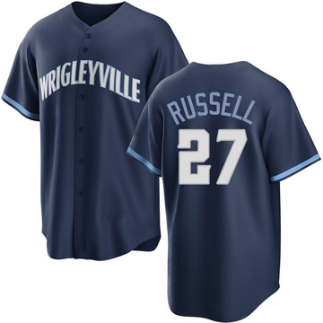 Replica Addison Russell Youth Chicago Cubs Navy 2021 City Connect Jersey