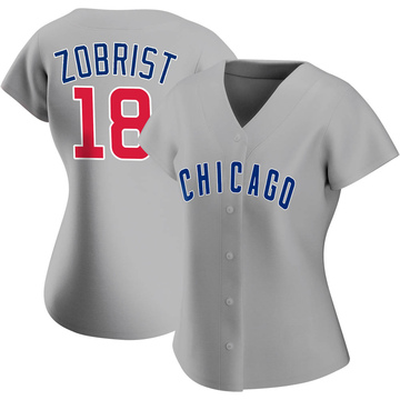 Men's Majestic Chicago Cubs #18 Ben Zobrist White Home Flex Base Authentic  Collection MLB Jersey