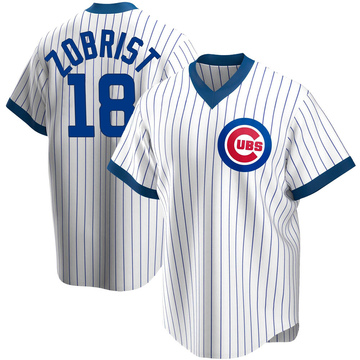 Men's Majestic Chicago Cubs #18 Ben Zobrist Replica Grey Road Cool Base MLB  Jersey