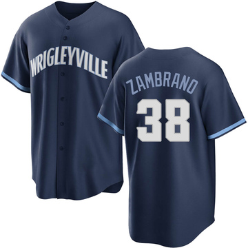 MLB Nike Chicago Cubs #38 Carlos Zambrano Royal Blue Name & Number T-Shirt