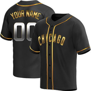 Men's Chicago Cubs Black Limited & Gold Jersey - All Stitched - Nebgift