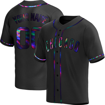 Replica Custom Youth Chicago Cubs Black Holographic Alternate Jersey