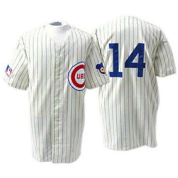 Men's Majestic Chicago Cubs #14 Ernie Banks Replica Grey 1990 Turn Back The  Clock MLB Jersey