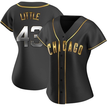 Replica Luke Little Women's Chicago Cubs Black Golden Alternate Jersey