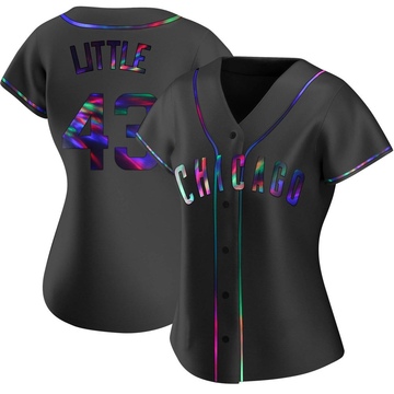 Replica Luke Little Women's Chicago Cubs Black Holographic Alternate Jersey