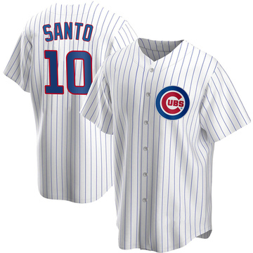 Men's Majestic Chicago Cubs #10 Ron Santo Authentic Cream Cooperstown  Throwback MLB Jersey